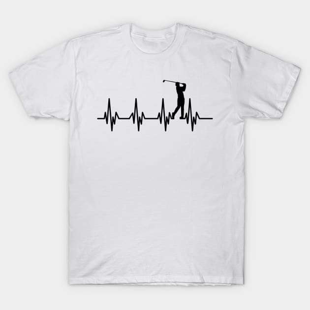 Golfer Men Heartbeat T-Shirt by ArticArtac